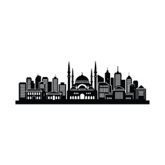 Fototapeta premium Silhouette of a city skyline Vector, illustration