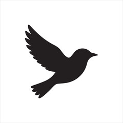 Silhouette flying bird dove peace faith concept simple design Vector illustration