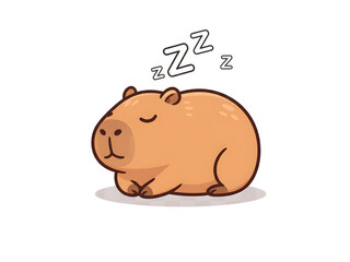 Sleeping Capybara Cute Animated Sticker