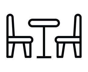 Simple Outline of Table and Chairs for Minimalist Interior Design