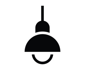 Simple Black Pendant Light Icon on a White Background for Modern Decor