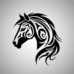 illustration of a horse's head, symbol of the year