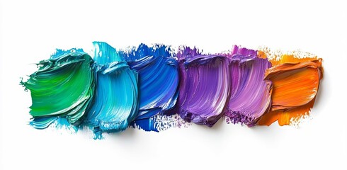Artistic paint swatches with vibrant brush textures
