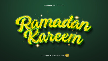 Ramadan Kareem 3D Gold Green Editable Text Effect