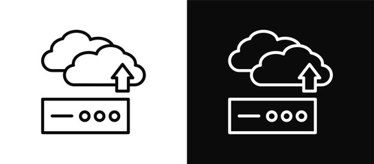 Cloud Backup icon set black and white