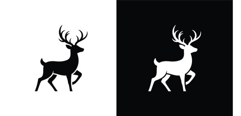 Minimalist Christmas Tree Silhouette Set with Star Top, Black and White Holiday Icons