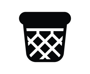 Simple Black Trash Can Icon for Minimalistic Design and Illustrations