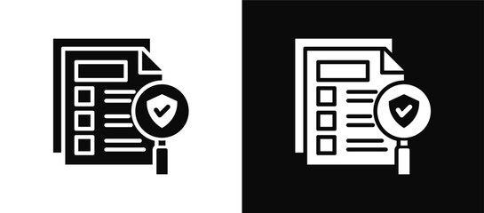 Security Audit icon set black and white