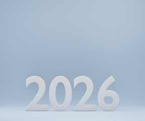 3d render of new year numbers, no AI