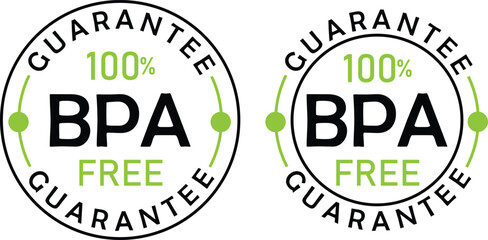 Guarantee 100% BPA Free . BPA free sticker label vector design