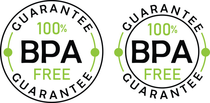 Guarantee 100% BPA Free . BPA free sticker label vector design
