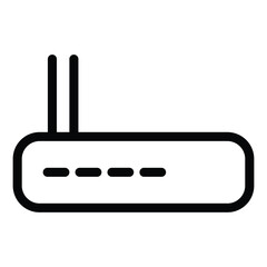 Modern wireless router with antenna and LED indicators for internet access
