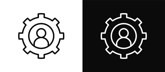 User icon set black and white