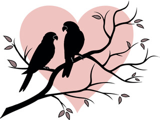 Love birds Valentine design concept vector 
