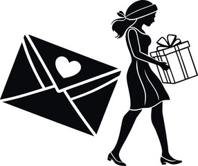 Valentine's Day gift box design concept vector 