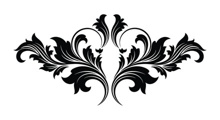 an ornate floral design with swirling leaves and symmetrical curves a captivating silhouette