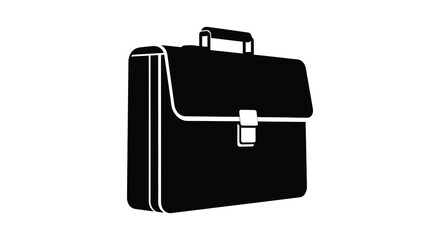 A sleek black briefcase is prominently displayed showcasing a classic design and style silhouette