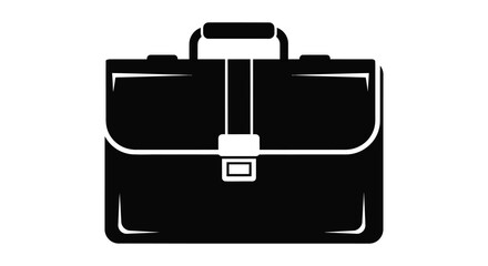 A striking black silhouette of a classic briefcase symbolizing business and professional life silhouette