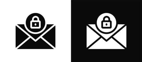 Email icon set black and white