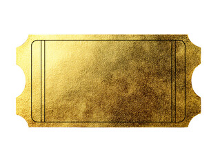 Metallic Golden Ticket with Perforated Edges