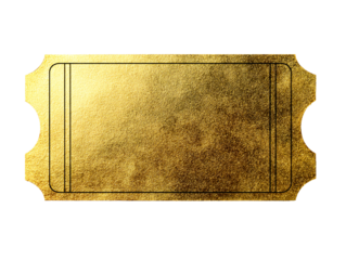 Metallic Golden Ticket with Perforated Edges