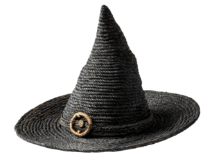 Woven Witch Hat with Ornate Buckle