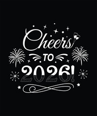 cheers to 2026 new year celebration typography design