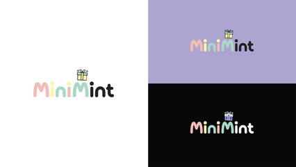 MiniMint Cute Gift Shop Logo with Playful Typography © amir