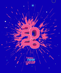 2026 Happy new year, celebrating colourful new year