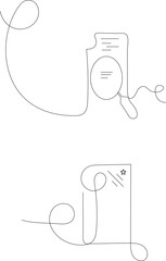File search vector. continuous line art. one continuous line vector drawing of a folder