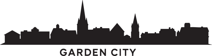 Garden city new york. design Vector black silhouette