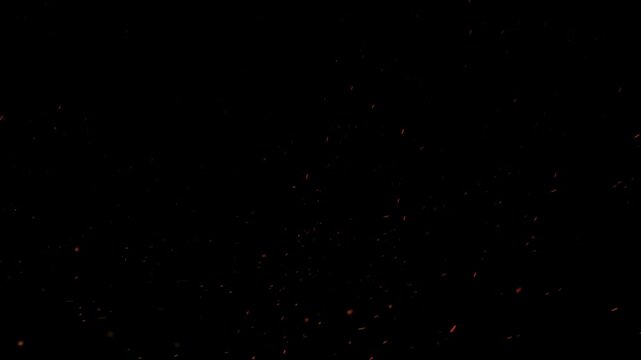 Fire embers particles 4k, Flying fiery embers, bonfire sparkles overlay background and flames, Fiery Orange Bonfire Particles Over Black Background. bonfire flares, dusty glowing hot fire particle