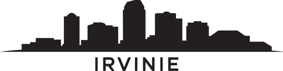 Fototapeta premium Irvine California Skyline Black Silhouette. design Vector black silhouette