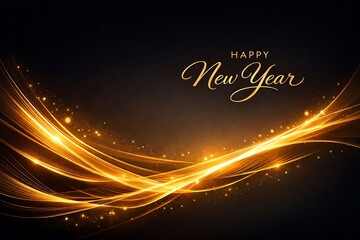 Golden New Year Celebration Sparkle Waves happy new year