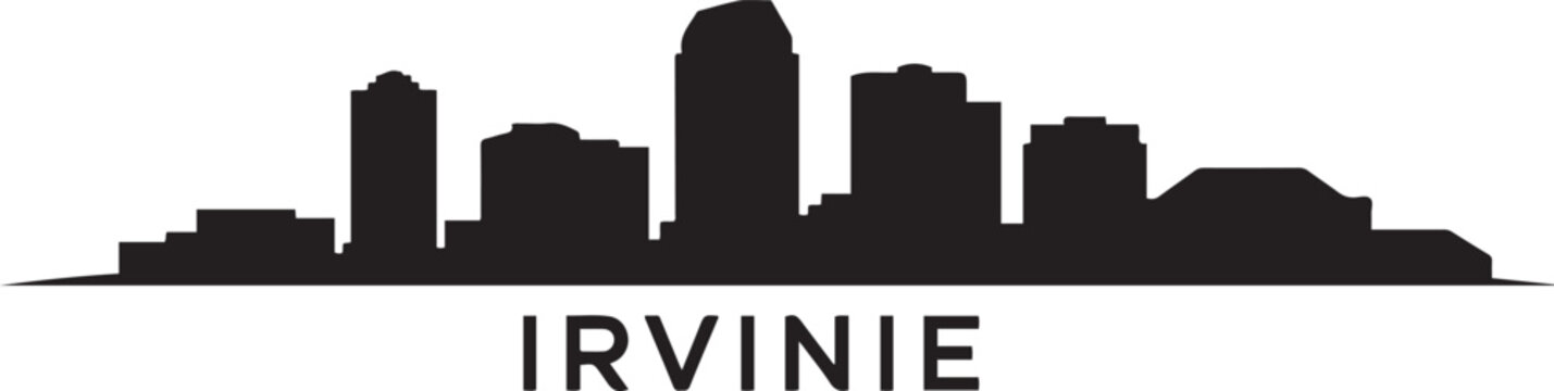 Irvine California Skyline Black Silhouette. design Vector black silhouette