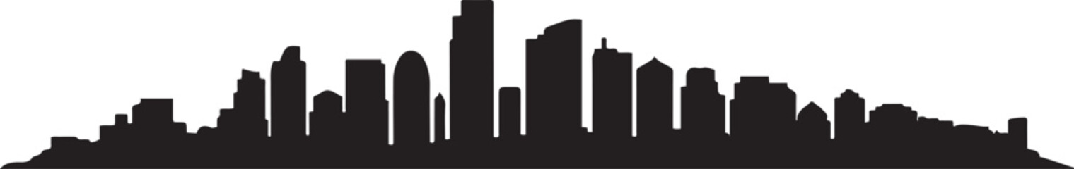 Panama City skyline. Travel poster. design Vector black silhouette