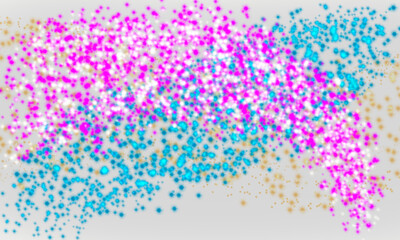 Colorful Sparkling dust particles. Lens flare with golden spark and camera glow effect magic radial light sparkle