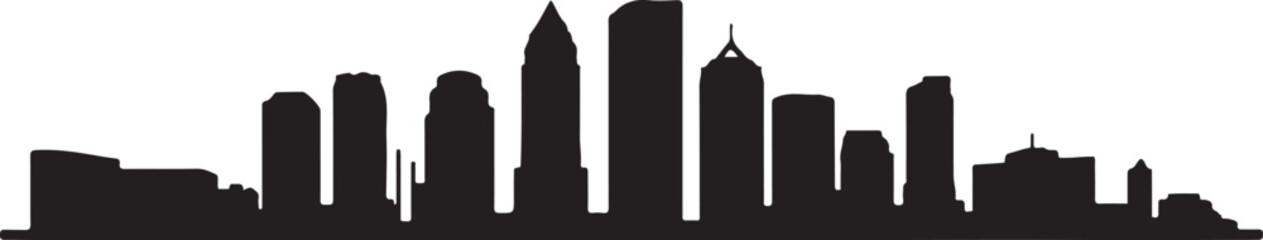 Tampa Skyline Black Silhouette Florida USA. design Vector black silhouette