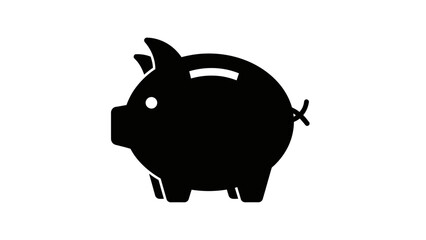 Obraz premium Piggy Bank Savings: A simple, elegant silhouette of a piggy bank, symbolizing financial prudence and savings. 