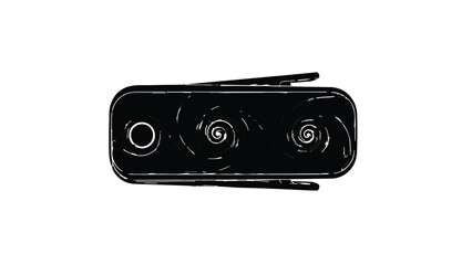 Fototapeta premium Closeup of black rearview camera with night vision sensors