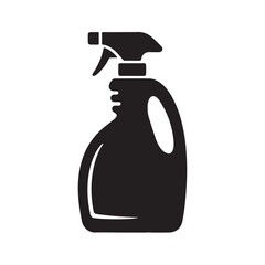 Obraz premium Spray Bottle Icon – Black and White Cleaning Liquid Container Vector