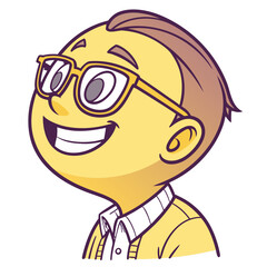 Obraz premium Nerd emoji wearing big glasses