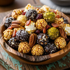 Gourmet Popcorn  Nut Mix Sweet Treats Bowl