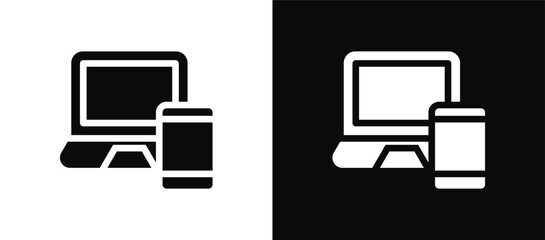 Device icon set black and white © Resa Valen