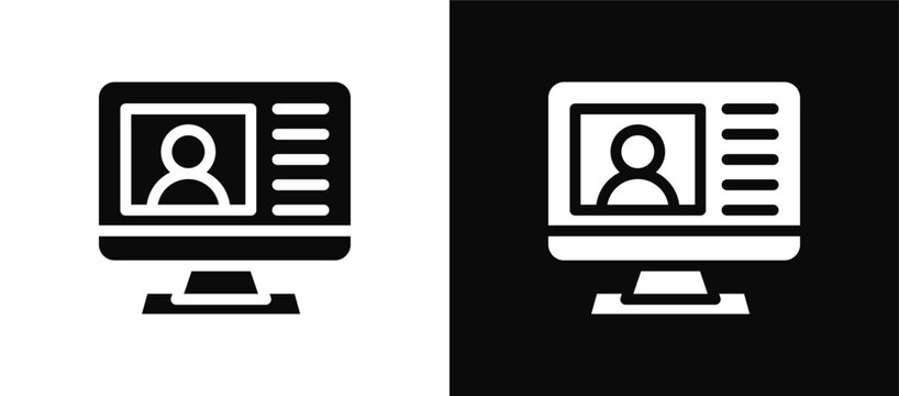 Streaming icon set black and white