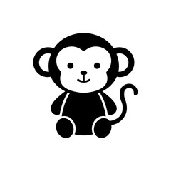 Obraz premium Cartoon monkey Sitting with Sweet and Playful Character Illustration