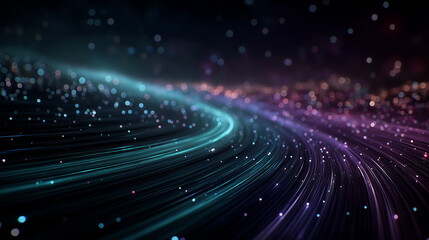 Celestial Data Stream: A captivating display of interconnected data streams weaves through the cosmic expanse, a dance of light and information. A visualization of data in motion.