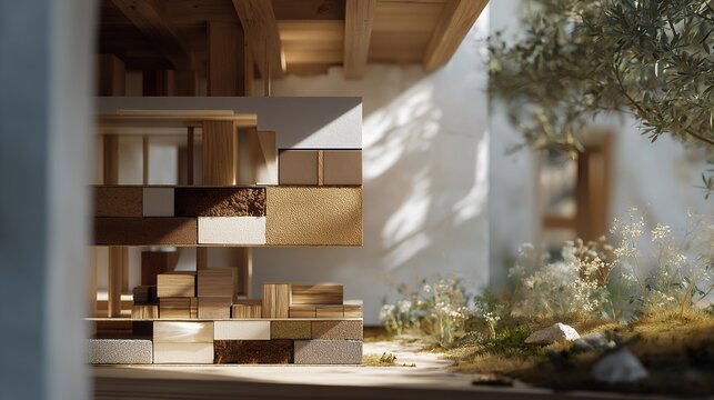 A sustainable architect presenting a wall cross-section display featuring mineral wool layers, vapor barriers, and smart membranes for high-performance green building design. cinematic color