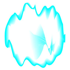 Isolated Gradient Shape. Holographic Blob For Collage Or Sticker. Abstract Element on Transparent Background. Cutout. Bright Rainbow Colors. Blue And White Gradient Shape.