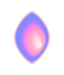 Isolated Gradient Shape. Holographic Blob For Collage Or Sticker. Abstract Element on Transparent Background. Cutout. Bright Rainbow Colors. Pink And Blue Gradient Shape.